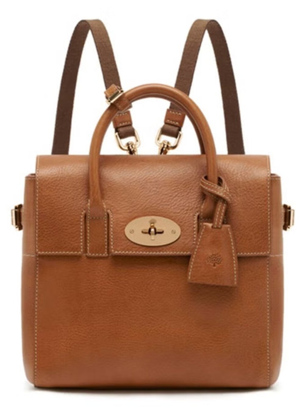 EXCELLENT AUTHENTIC MULBERRY CARA DELEVINGNE BACKPACK BAG - OAK LEATHER
